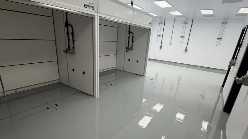 MavCoat ESD static-dissipative floor, electronics lab — after installation